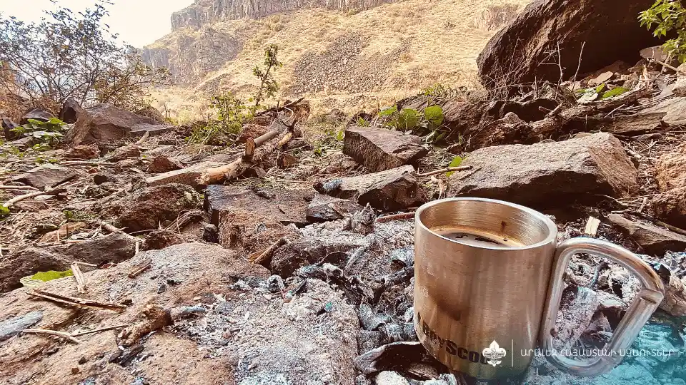 Camping inside a cave