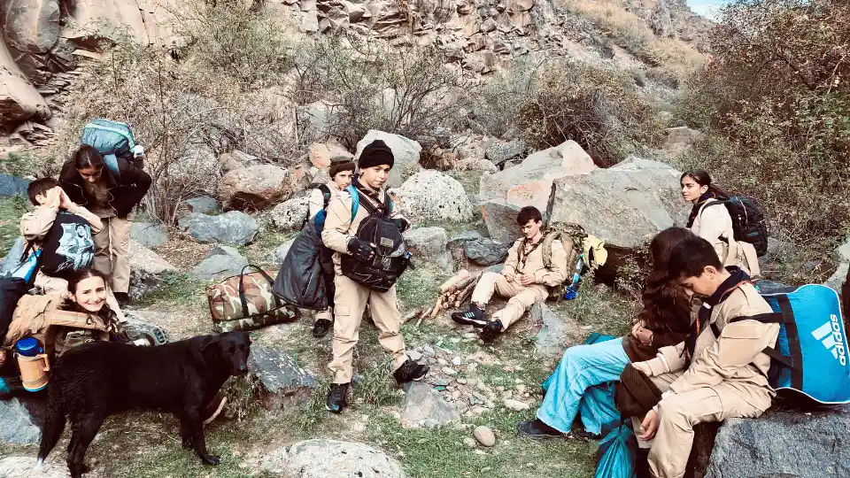 Camping inside a cave